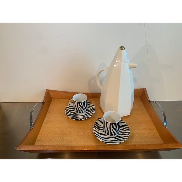 Vintage Espresso Cups and Saucers, Tirschenreuth Zebra, 2 sets - Picture 4 of 11